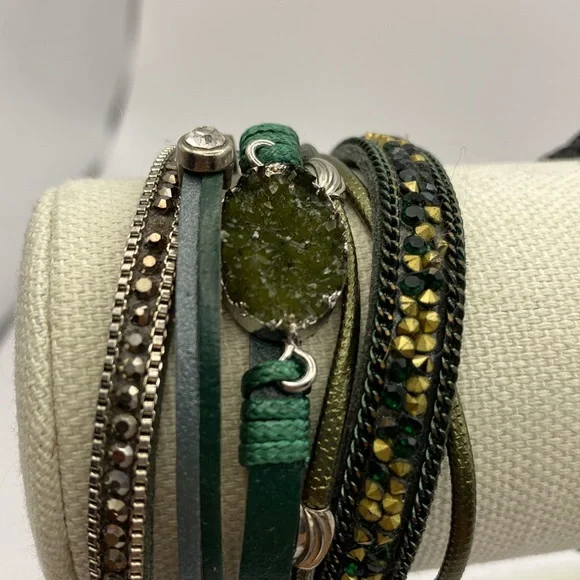 Set of 2 Wrap Leather Bracelets - Picture 6 of 8